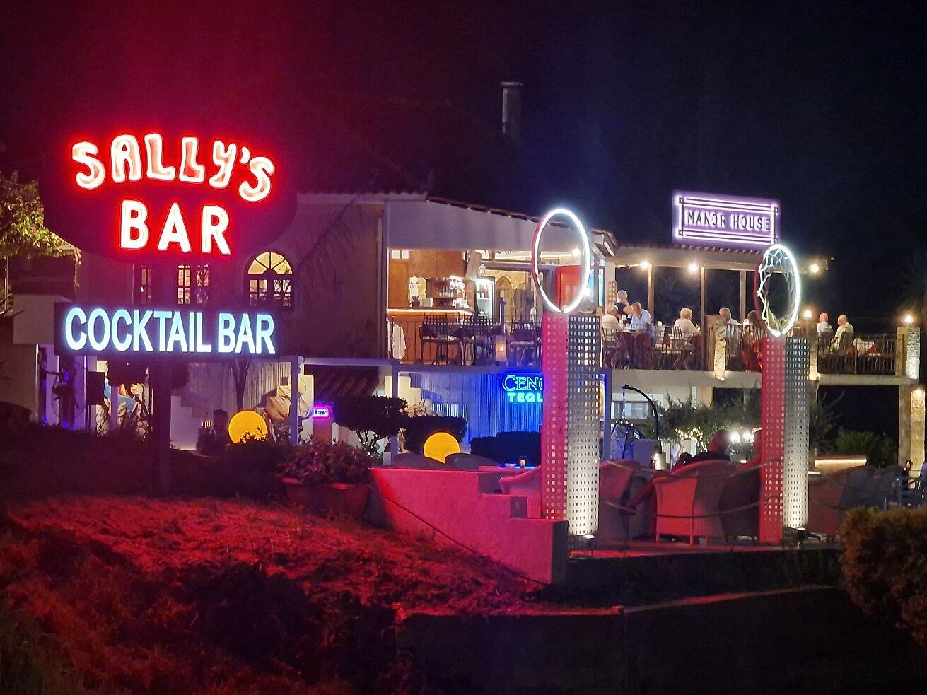 Outdoor cocktail lounge in Skala